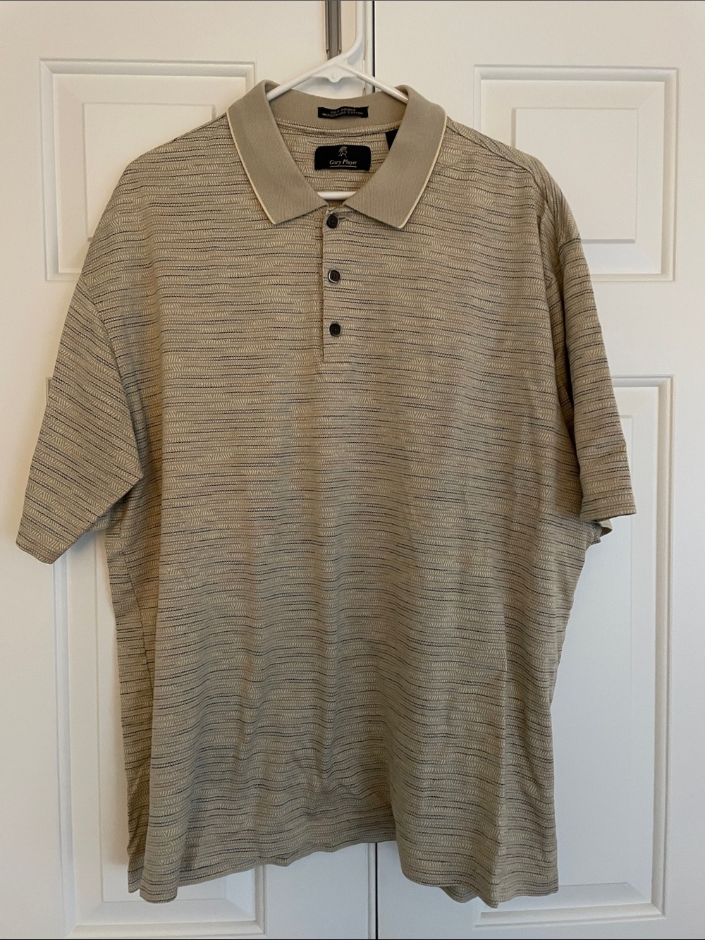 Vintage Gary Player Men's Tan Textured Polo Shirt